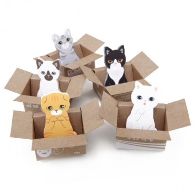 Mémos adhésifs Chat dans un carton - Tous les chats !
