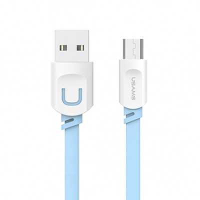 Chargeur téléphone micro USB bleu pastel 
