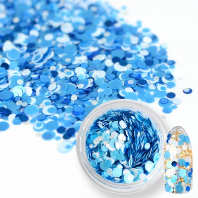 Paillettes Multi Rondes Bleues