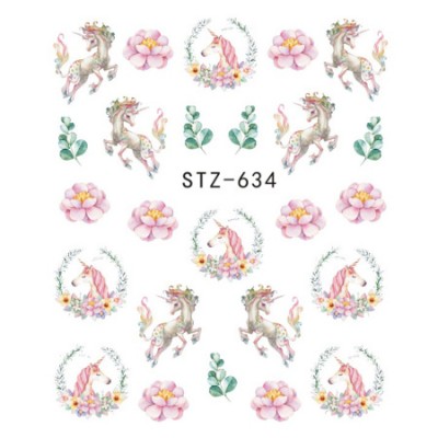 Water decals - Licornes Fleuries STZ 634